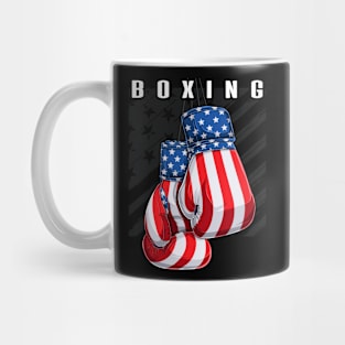 Boxing USA American Flag Boxing Gloves Mug